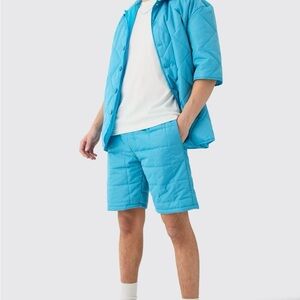 Quilted Square Shirt & Short Set – BoohooMAN (Size Large)